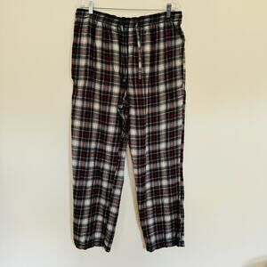 Nautica Sleepwear Womens Plaid Cotton Flannel Red Black Pajama Pants Size Large